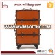 Vintage Leather Suitcase Retro 4 Wheel For Luggage Travel